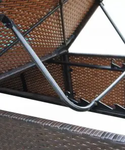 vidaXL Sun Lounger with Cushion Poly Rattan Brown