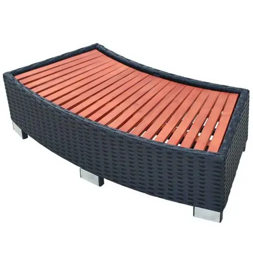 vidaXL Spa Step Poly Rattan 92x45x25 cm Black