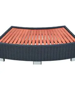 vidaXL Spa Step Poly Rattan 92x45x25 cm Black