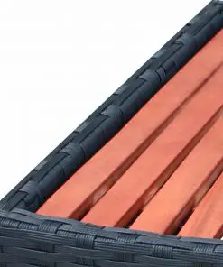 vidaXL Spa Step Poly Rattan 92x45x25 cm Black