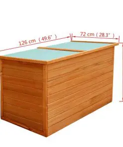 vidaXL Garden Storage Box 126x72x72 cm Wood
