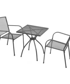 vidaXL 3 Piece Bistro Set Steel Anthracite