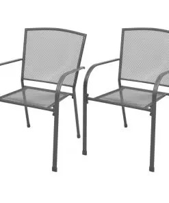vidaXL 3 Piece Bistro Set Steel Anthracite