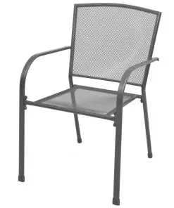 vidaXL 3 Piece Bistro Set Steel Anthracite