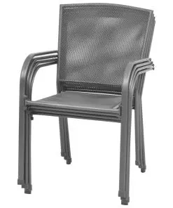 vidaXL 5 Piece Outdoor Dining Set Steel Anthracite