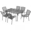 vidaXL 7 Piece Outdoor Dining Set Steel Anthracite vidaXL 7 Piece Outdoor Dining Set Steel Anthracite