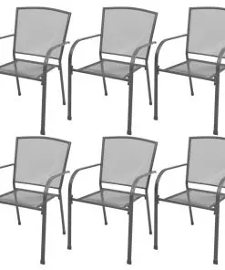 vidaXL 7 Piece Outdoor Dining Set Steel Anthracite