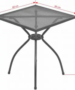 vidaXL Bistro Table 60x60x70 cm Steel Mesh