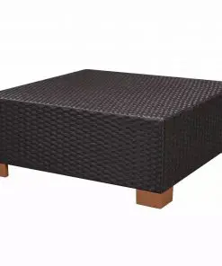 vidaXL 7 Piece Garden Lounge Set with Cushions Poly Rattan Black