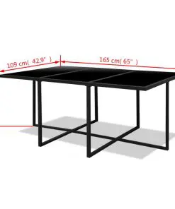 vidaXL 11 Piece Outdoor Dining Set with Cushions Poly Rattan Black