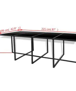 vidaXL 13 Piece Outdoor Dining Set with Cushions Poly Rattan Black