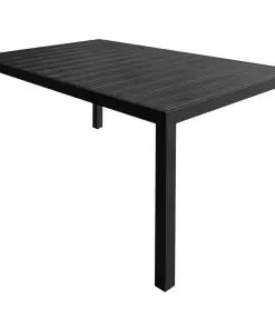 vidaXL 7 Piece Outdoor Dining Set Aluminium and WPC Black