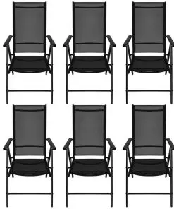 vidaXL 7 Piece Outdoor Dining Set Aluminium and WPC Black