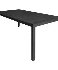 vidaXL 9 Piece Outdoor Dining Set Aluminium and WPC Black