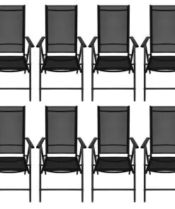 vidaXL 9 Piece Outdoor Dining Set Aluminium and WPC Black