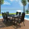 vidaXL 9 Piece Outdoor Dining Set Aluminium and WPC Black