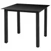 vidaXL Garden Table Black 80x80x74 cm Aluminium and Glass
