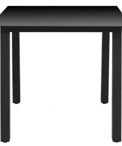 vidaXL Garden Table Black 80x80x74 cm Aluminium and Glass