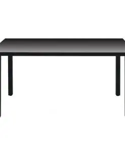 vidaXL Garden Table Black 150x90x74 cm Aluminium and Glass