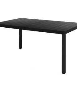 vidaXL Garden Table Black 150x90x74 cm Aluminium and WPC