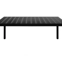 vidaXL Garden Table Black 150x90x74 cm Aluminium and WPC