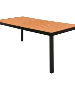 vidaXL Garden Table Brown 185x90x74 cm Aluminium and WPC