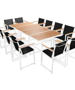 vidaXL 13 Piece Outdoor Dining Set with WPC Tabletop Aluminium