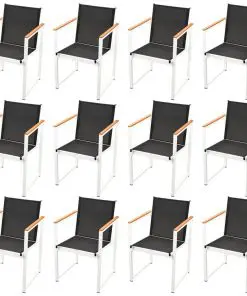 vidaXL 13 Piece Outdoor Dining Set with WPC Tabletop Aluminium