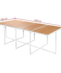 vidaXL 13 Piece Outdoor Dining Set with WPC Tabletop Aluminium