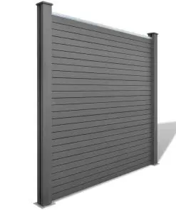 vidaXL Fence Panel with 2 Posts WPC 185×185 cm Grey