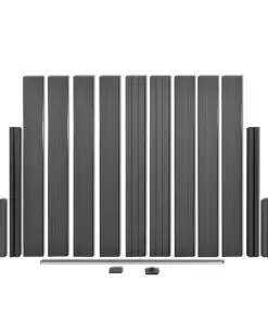 vidaXL Fence Panel with 2 Posts WPC 185×185 cm Grey