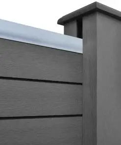 vidaXL Fence Panel with 2 Posts WPC 185×185 cm Grey