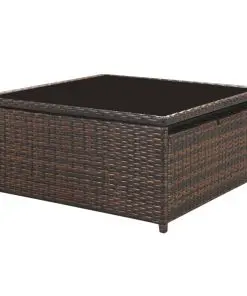 vidaXL 5 Piece Garden Lounge Set with Cushions Poly Rattan Brown