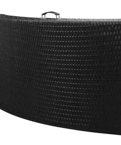 vidaXL Folding Sun Loungers 2 pcs with Table Poly Rattan Black