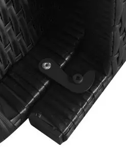 vidaXL Folding Sun Loungers 2 pcs with Table Poly Rattan Black