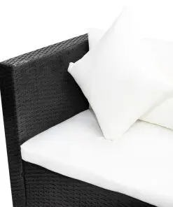 vidaXL 4 Piece Garden Lounge Set with Cushions Poly Rattan Black