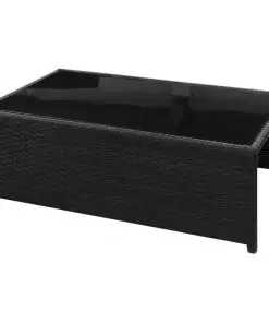 vidaXL 8 Piece Garden Lounge Set with Cushions Poly Rattan Black