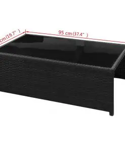 vidaXL 8 Piece Garden Lounge Set with Cushions Poly Rattan Black