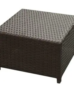 vidaXL 8 Piece Garden Lounge Set with Cushions Poly Rattan Brown