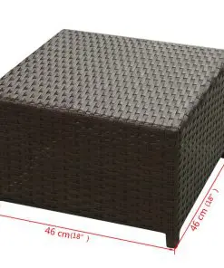 vidaXL 8 Piece Garden Lounge Set with Cushions Poly Rattan Brown