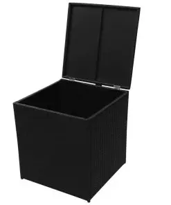 vidaXL 8 Piece Garden Lounge Set with Cushions Poly Rattan Black