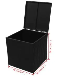 vidaXL 8 Piece Garden Lounge Set with Cushions Poly Rattan Black