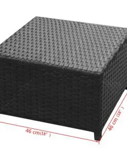 vidaXL 8 Piece Garden Lounge Set with Cushions Poly Rattan Black