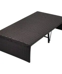 vidaXL Garden Bed with Canopy Brown 190×130 cm Poly Rattan