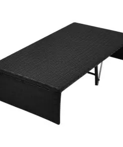 vidaXL Garden Bed with Canopy Black 190×130 cm Poly Rattan