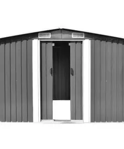 vidaXL Garden Storage Shed Grey Metal 257x205x178 cm