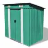 vidaXL Garden Shed Green Metal