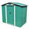 vidaXL Garden Storage Shed Green Metal 204x132x186 cm