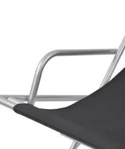 vidaXL Reclining Deck Chairs 2 pcs Steel Black
