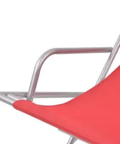 vidaXL Reclining Deck Chairs 2 pcs Steel Red